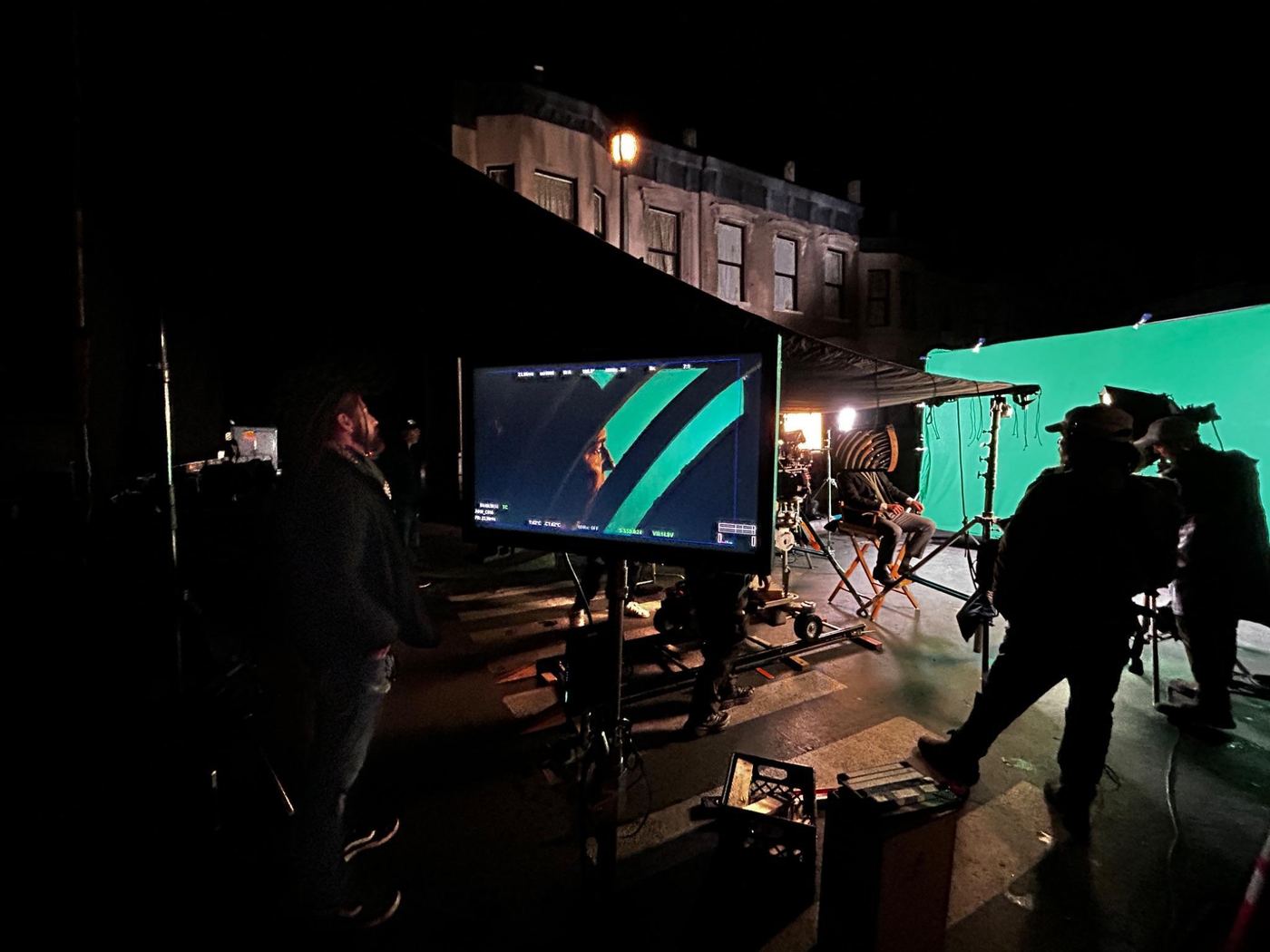 Night shoot on set